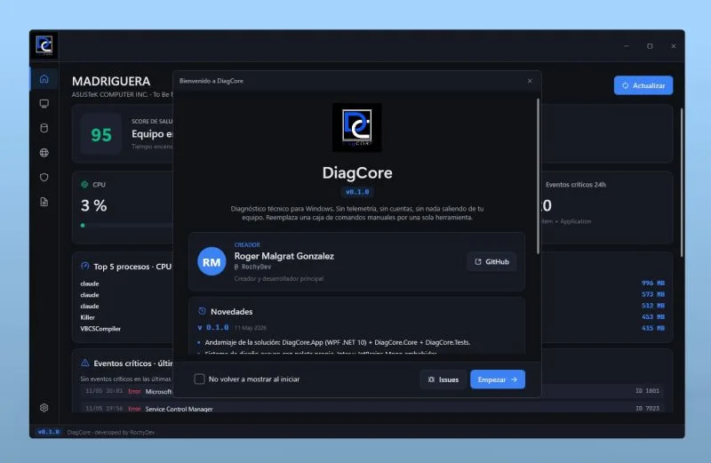 Herramienta de diagnóstico con Interfaz gráfica